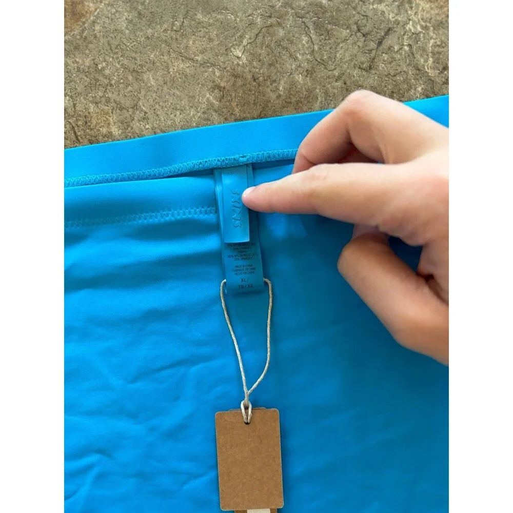 Skims Recycled Swim Micro Mini Skirt Turquoise Size XL